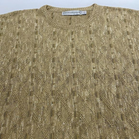 Shenandoah Vintage Sweater Mens L, Brown Textured Diamond Knit Cosby 90s Grandpa - Picture 4 of 9